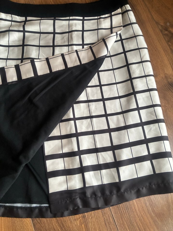 Kadın Bej Ekose Midi Etek - Görsel 2