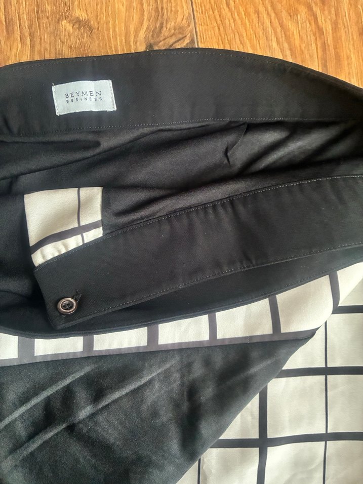 Kadın Bej Ekose Midi Etek - Görsel 3