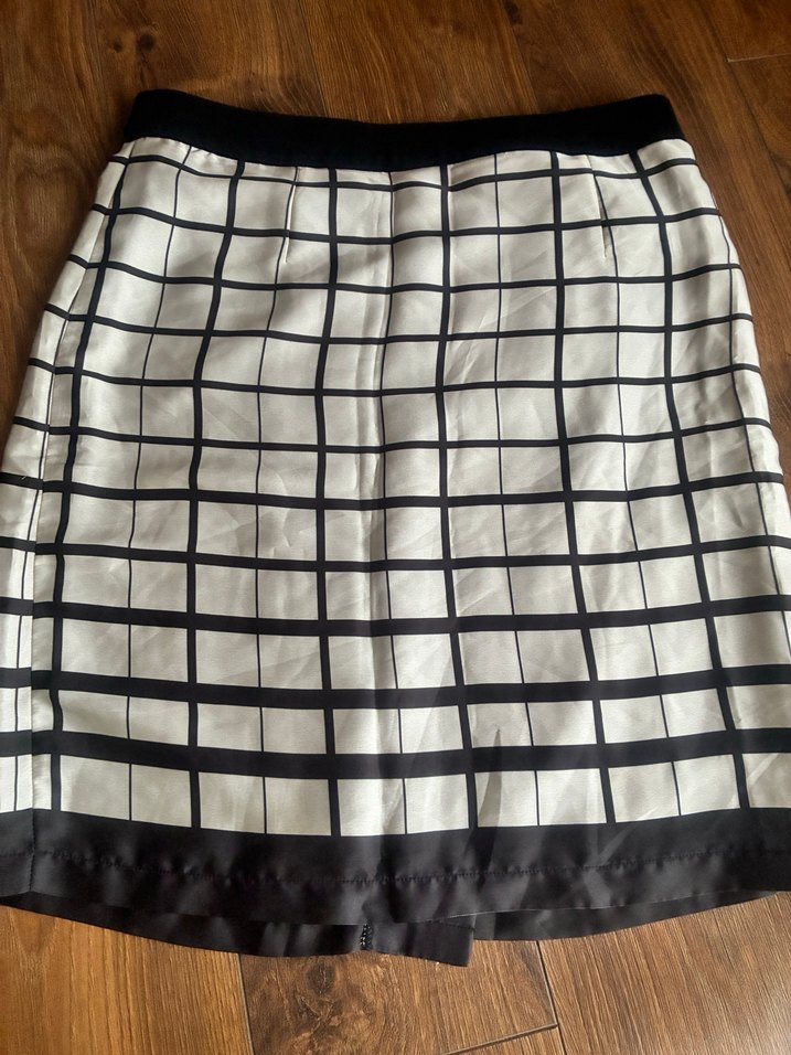 Kadın Bej Ekose Midi Etek - Görsel 4