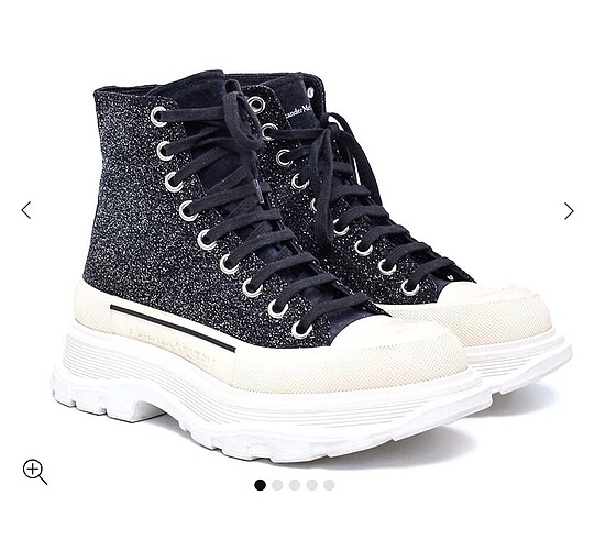 ALEXANDER MCQUEEN Black Glitter Tread Slick Sneakers