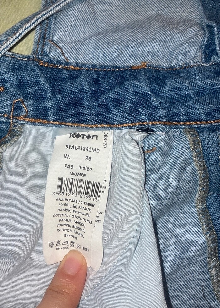 KOTON JEAN ŞORT SALOPET - Görsel 4