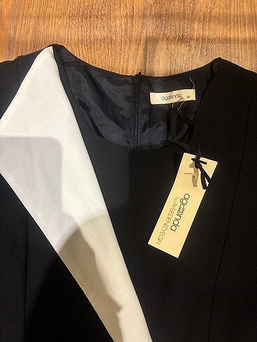 AGENDA SİYAH YAKA DETAYLI ELBİSE - Görsel 3