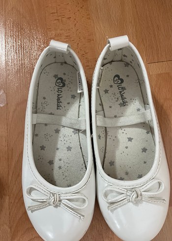 Kızlar için Beyaz Tokalı Babet - Görsel 5