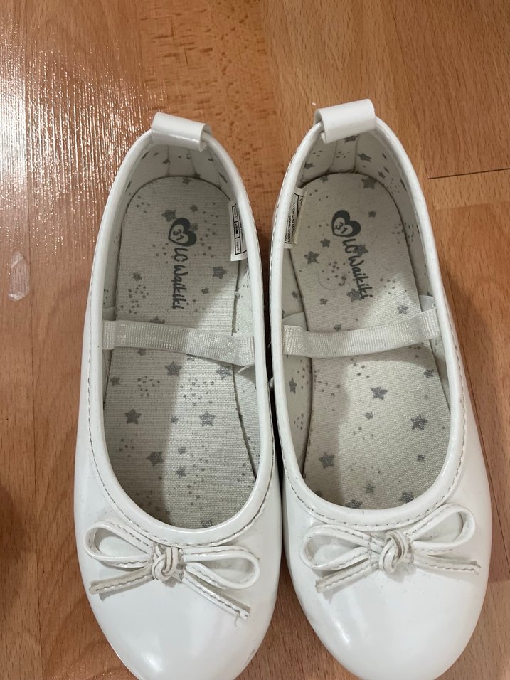 Kızlar için Beyaz Tokalı Babet - Görsel 5