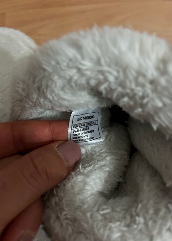 Az kullanıldı , Beyaz Peluş Kız Çocuk Panduf - Görsel 4