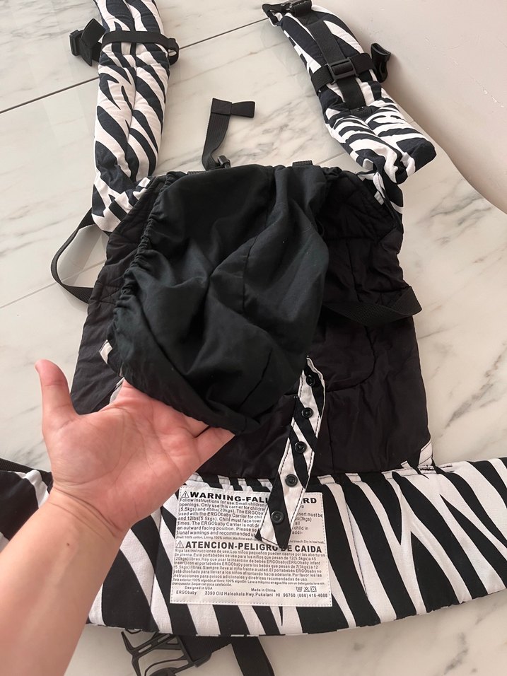 Siyah Zebra Desenli Bebek Taşıyıcı - Görsel 4