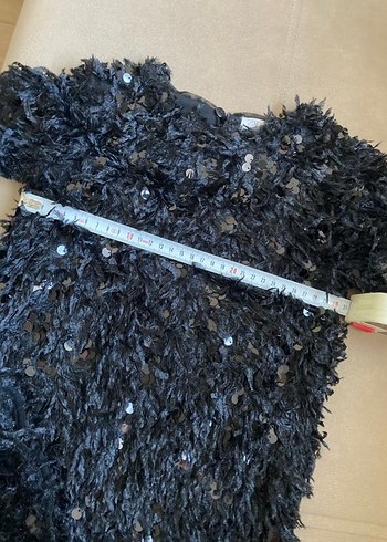 Siyah Nakışlı Midi Kısa Kollu Kadın Elbise - Görsel 2