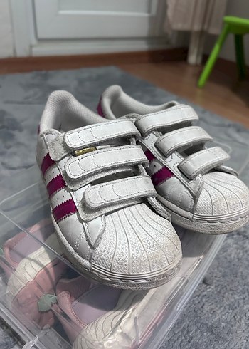 Kız Çocuk Beyaz-Pembe Cırtlı Spor Ayakkabı - Görsel 2