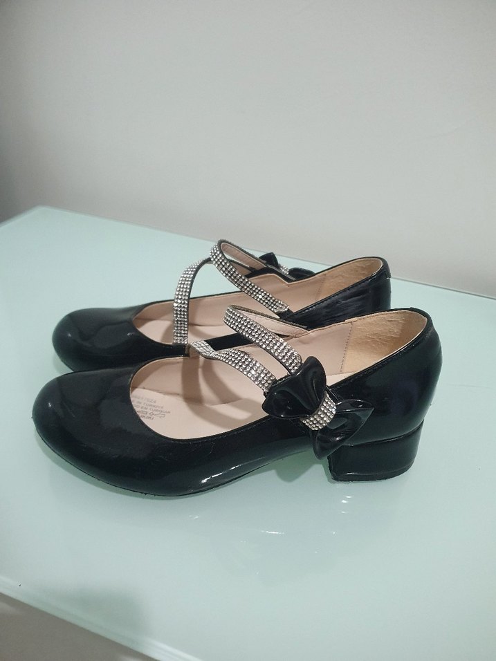 Kız Çocuk Siyah Rugan Ayakkabı - Görsel 3