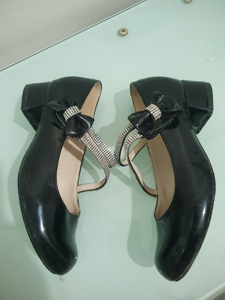 Kız Çocuk Siyah Rugan Ayakkabı - Görsel 4