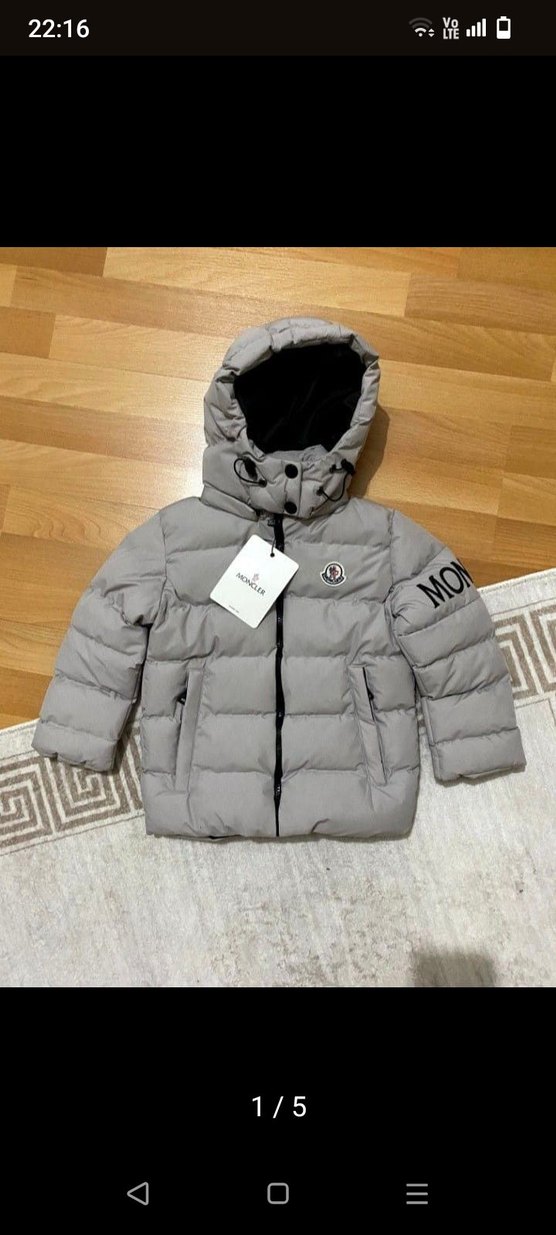 Gri Erkek Çocuk Mont Kapüşonlu - Görsel 2