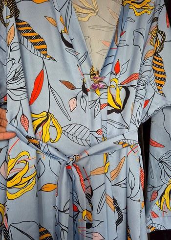 Bohem Uzun Kollu Desenli Kadın Sabahlık - Görsel 4