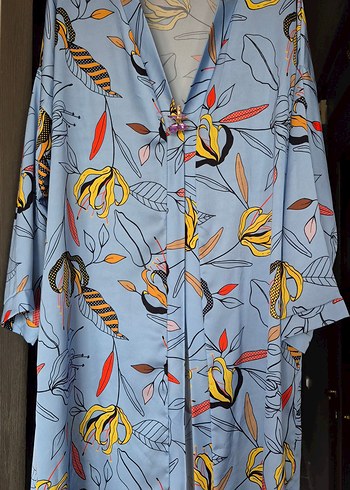 Bohem Uzun Kollu Desenli Kadın Sabahlık - Görsel 3