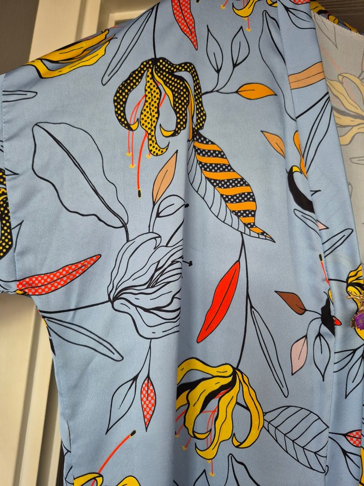 Bohem Uzun Kollu Desenli Kadın Sabahlık - Görsel 5