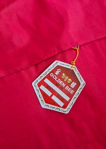 Nakışlı Kırmızı Yuvarlak Yastık Kılıfı - Görsel 4