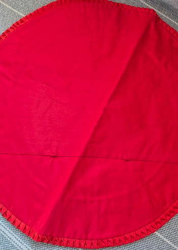 Nakışlı Kırmızı Yuvarlak Yastık Kılıfı - Görsel 6