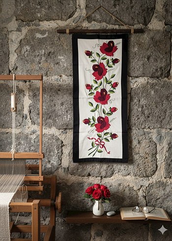 Nakışlı Çok Renkli Masa Örtüsü - Görsel 11