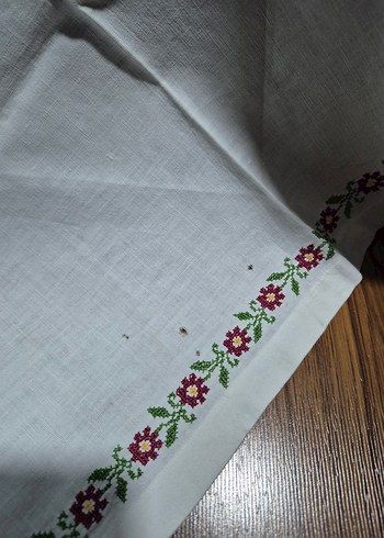 kanavice  Beyaz Masa Örtüsü - Görsel 5