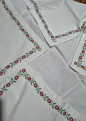 kanavice  Beyaz Masa Örtüsü - Görsel 2