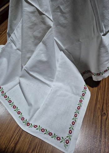 kanavice  Beyaz Masa Örtüsü - Görsel 4