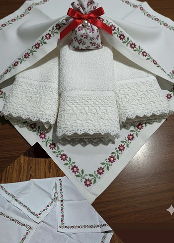 kanavice  Beyaz Masa Örtüsü - Görsel 8