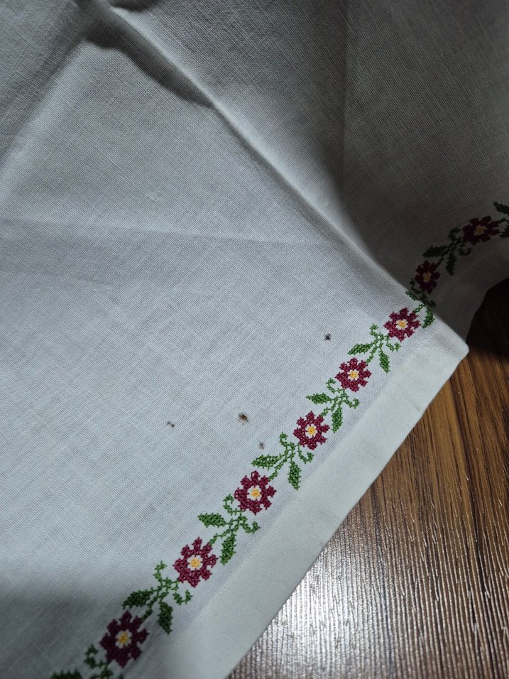 kanavice  Beyaz Masa Örtüsü - Görsel 5