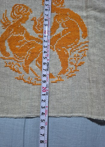 Bohem Tarzı Turuncu Nakışlı El İşçiliği - Görsel 3