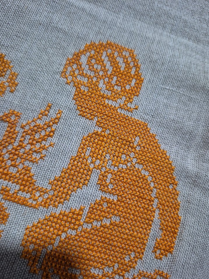 Bohem Tarzı Turuncu Nakışlı El İşçiliği - Görsel 4