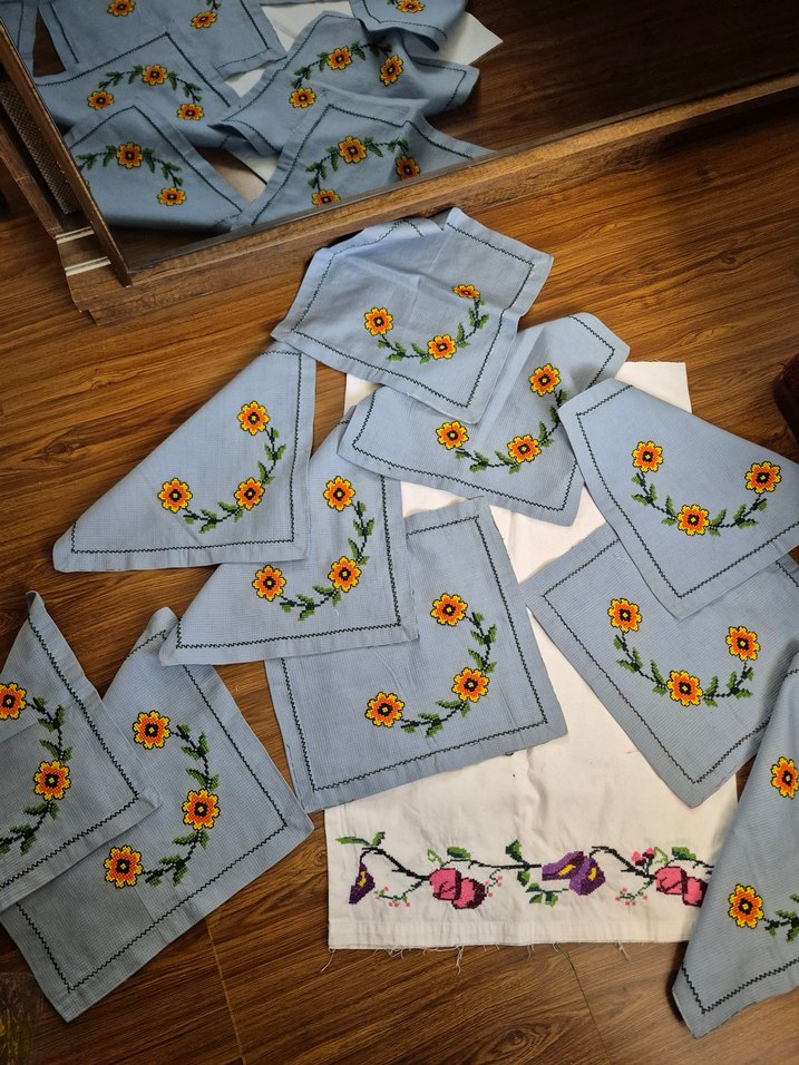 Nakışlı Bohem Gri Çok Renkli peceteler - Görsel 4