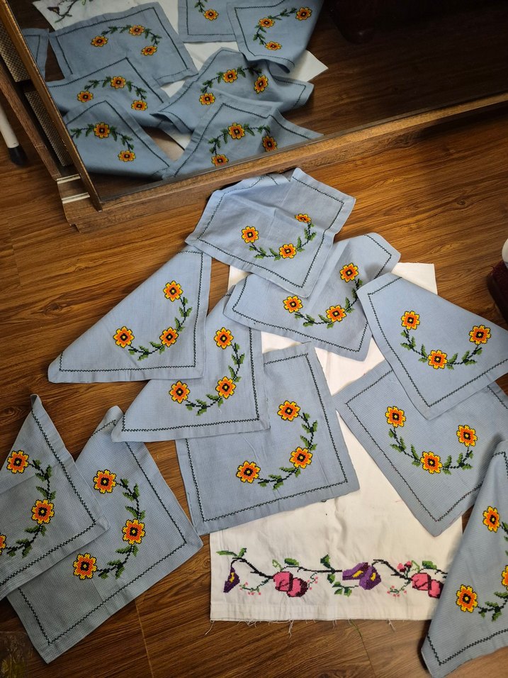 Nakışlı Bohem Gri Çok Renkli peceteler - Görsel 3