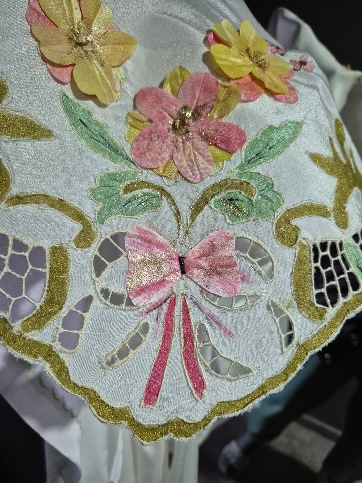 Nakışlı Vintage DELİKİŞİ ve el boyama bohça - Görsel 2