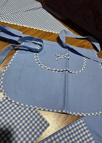 Açık Mavi Mutfak Önlüğü Seti - Görsel 6