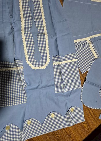 Açık Mavi Mutfak Önlüğü Seti - Görsel 4