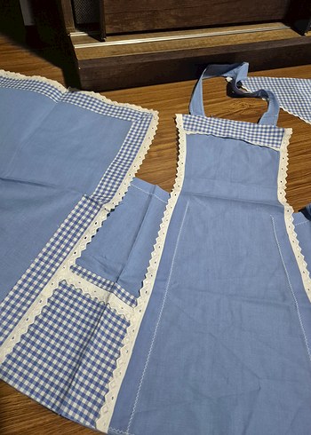 Açık Mavi Mutfak Önlüğü Seti - Görsel 7