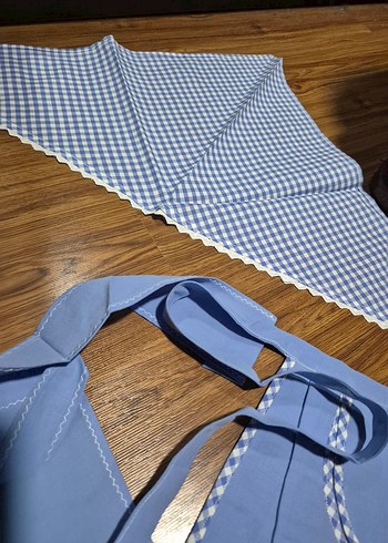 Açık Mavi Mutfak Önlüğü Seti - Görsel 5