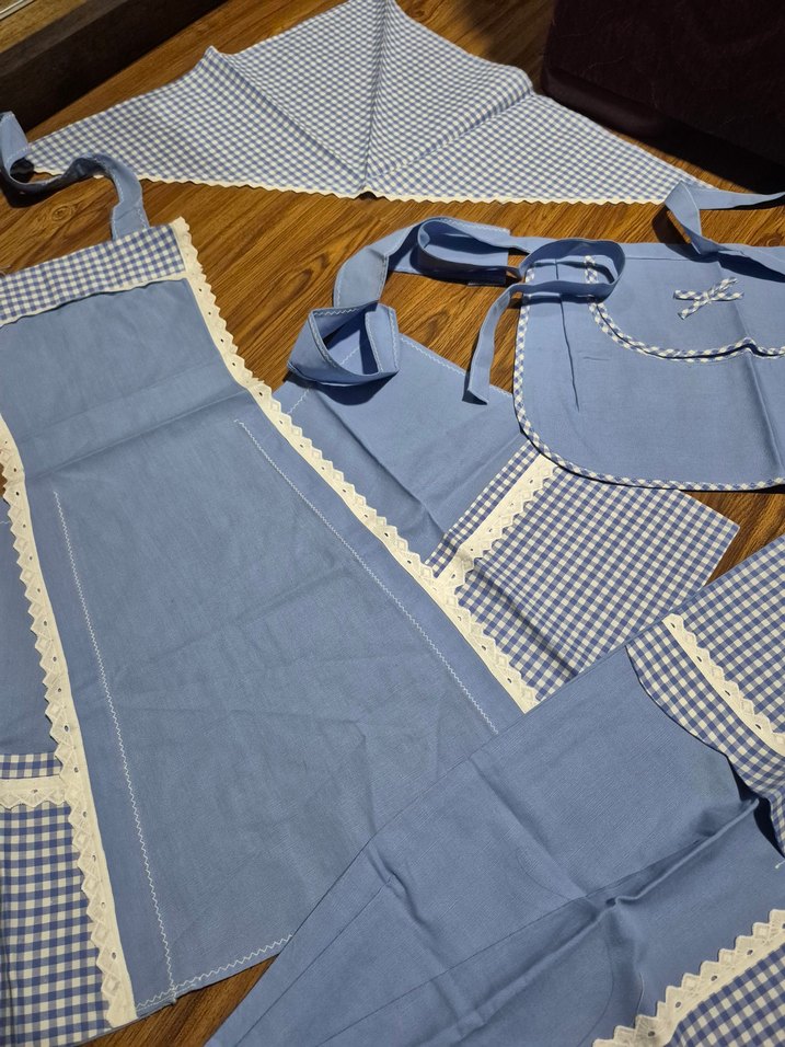 Açık Mavi Mutfak Önlüğü Seti - Görsel 3