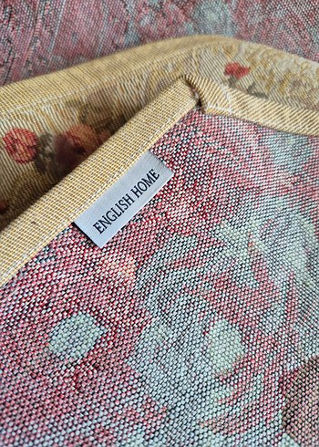 Bej Gri Çiçek Desenli Masa Örtüsü/runner - Görsel 4