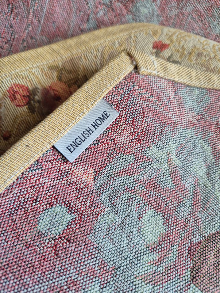 Bej Gri Çiçek Desenli Masa Örtüsü/runner - Görsel 4