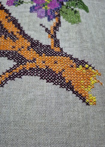 Renkli Kuş ve Çiçek Nakışlı Bohem Duvar Süsü - Görsel 7