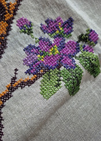 Renkli Kuş ve Çiçek Nakışlı Bohem Duvar Süsü - Görsel 6