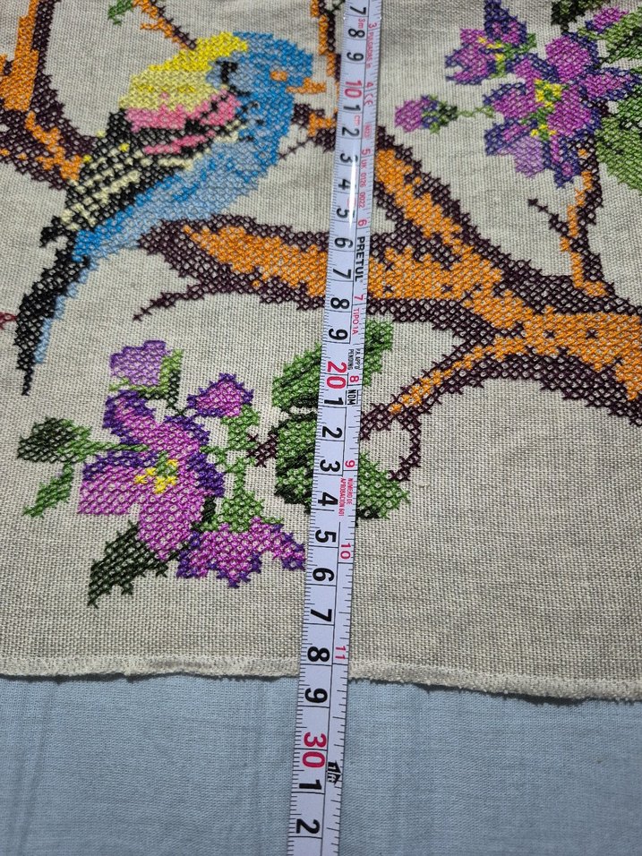 Renkli Kuş ve Çiçek Nakışlı Bohem Duvar Süsü - Görsel 3