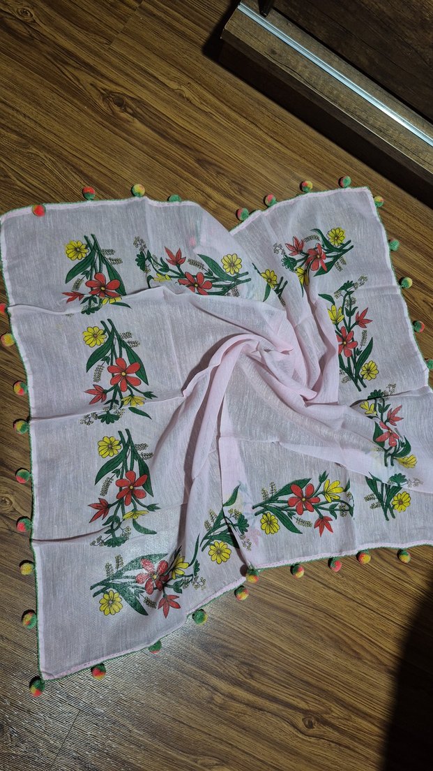 Renkli Püsküllü Kadın Fular - Görsel 2