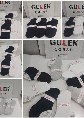Beden gri Renk Gülek Erkek Mini Fit Çorap Seti