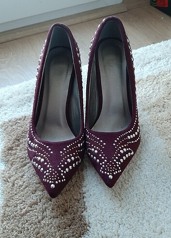 Süet bordo stiletto 