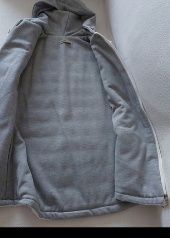 Kapüşonlu Fermuarlı Kadın Beyaz Yelek - Görsel 5