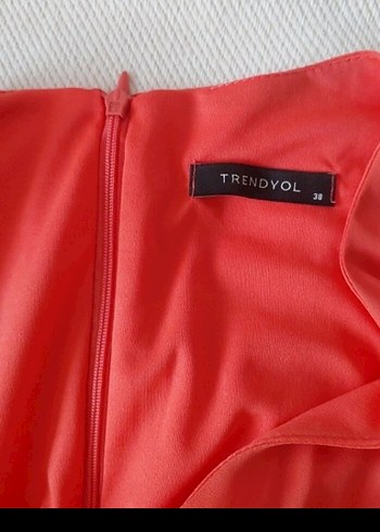 Pembe V Yaka Fırfırlı Midi Elbise - Görsel 11