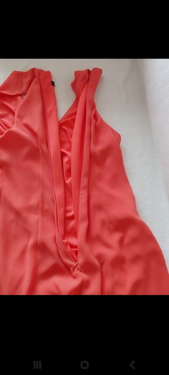 Pembe V Yaka Fırfırlı Midi Elbise - Görsel 4