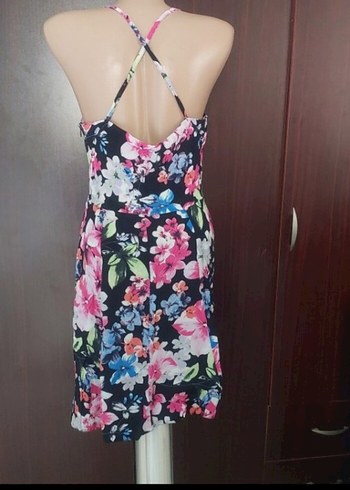 F&F Çiçek Desenli Mini Askılı Elbise