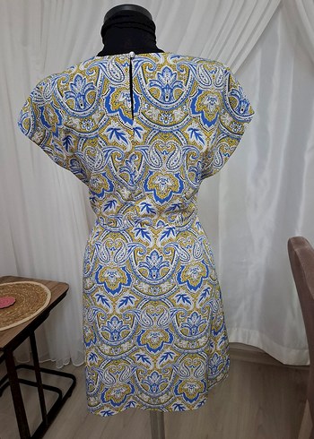 Renkli Bohem Mini elbise - Görsel 6