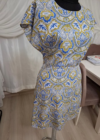 Renkli Bohem Mini elbise - Görsel 8